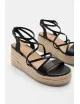 Sandalias con Plataforma de Esparto Monza Noir