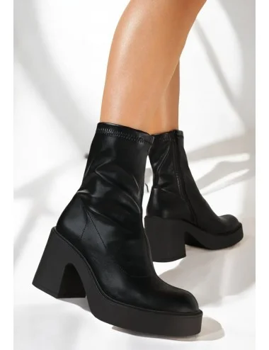Botines con tacon grueso Biella Noir