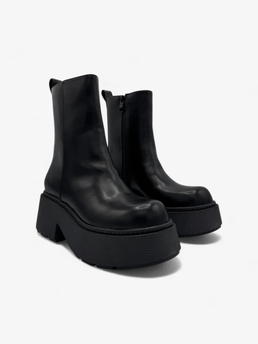 Botas Moteras con maxi plataformas Simone Noir