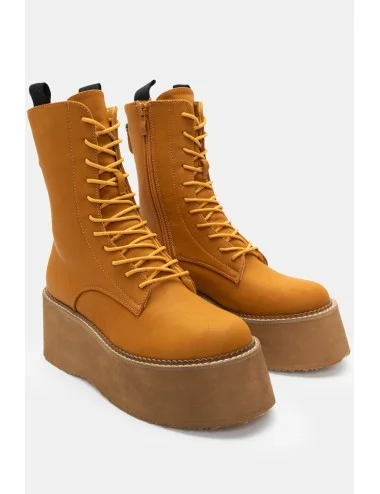 Botas militares con plataforma Frosi Camel