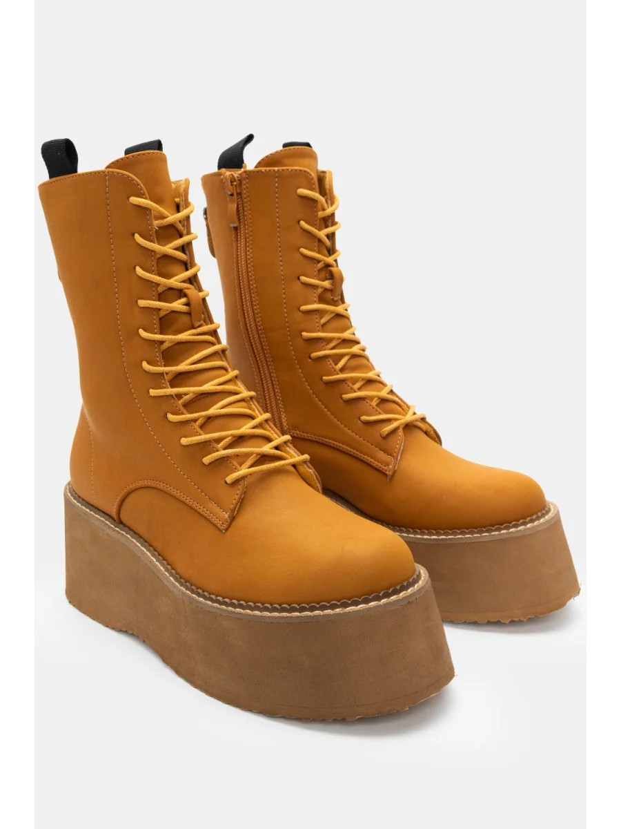 Botas militares con plataforma Frosi Camel
