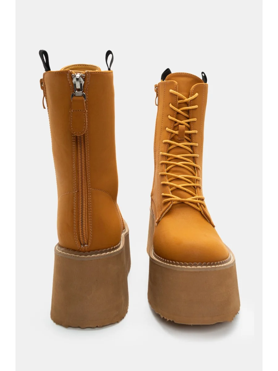 Botas militares con plataforma Frosi Camel