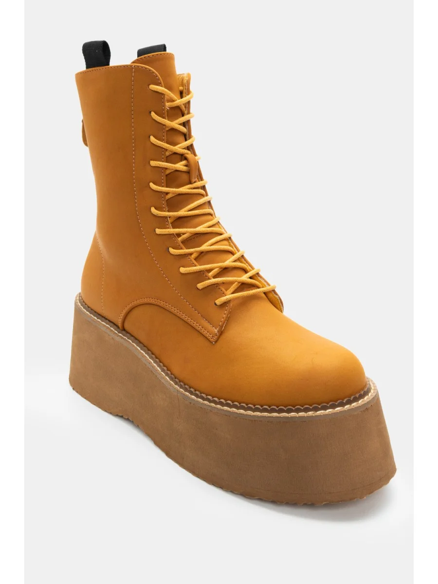 Botas militares con plataforma Frosi Camel