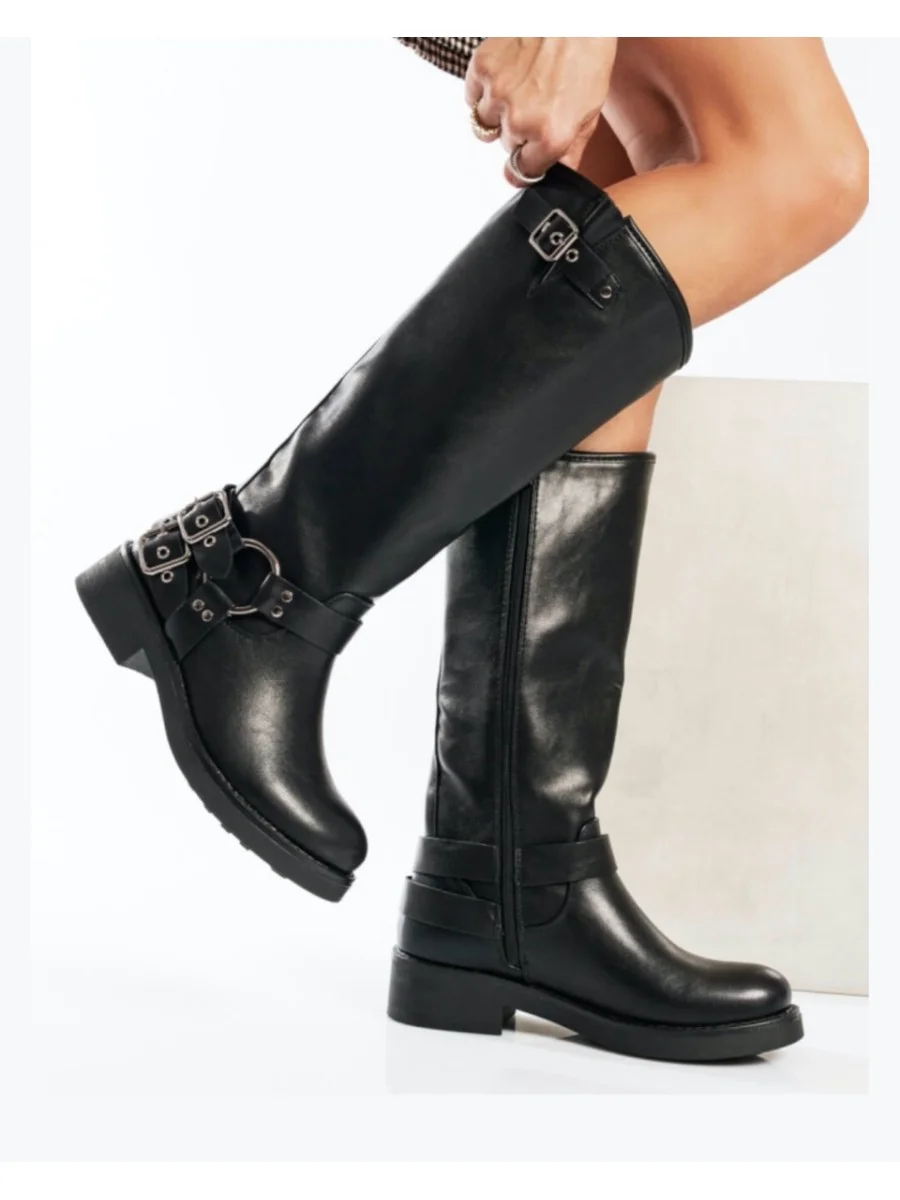 Botas altas con hebillas Diolo Noir