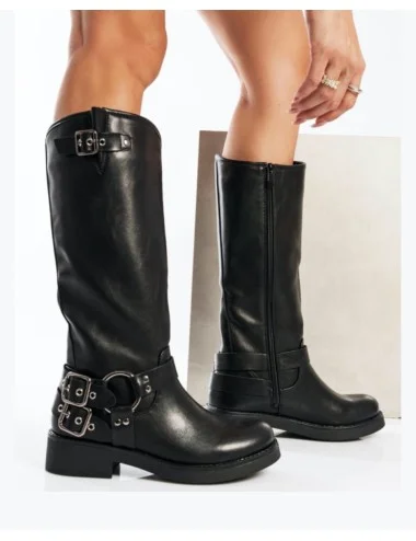 Botas altas con hebillas Diolo Noir