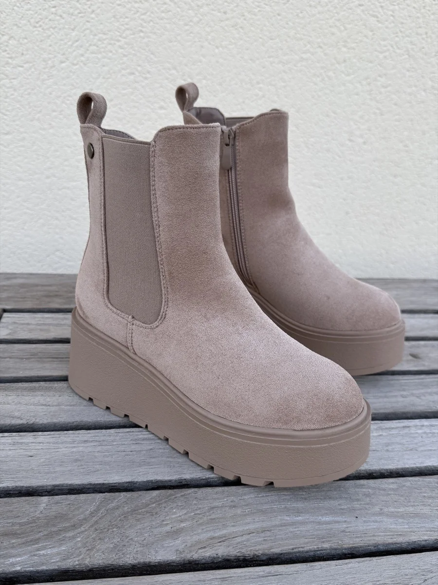 Botas con Plataforma y cremallera Corse Khaki