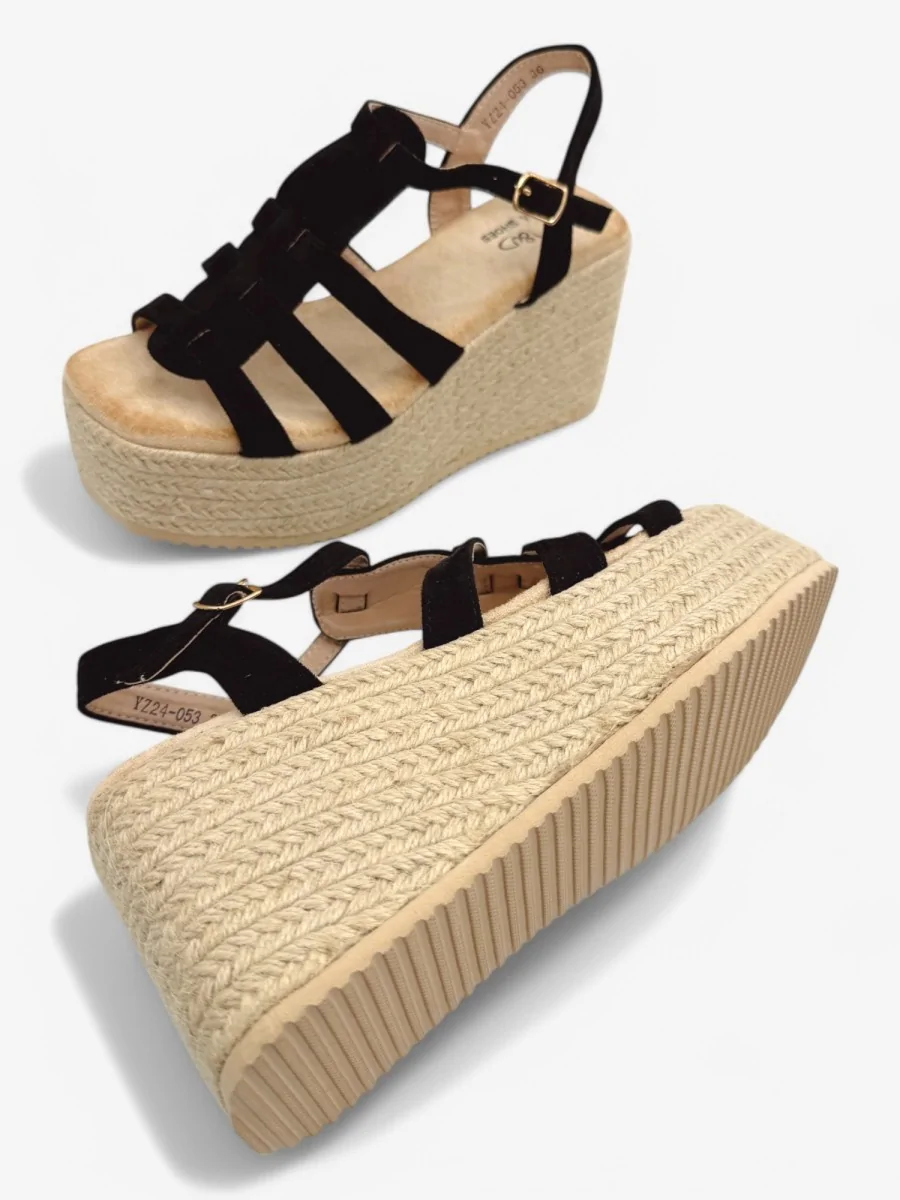 Sandalia Plataforma Yute Cecci Noir