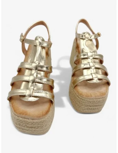 Sandalia Plataforma Yute Cecci Gold