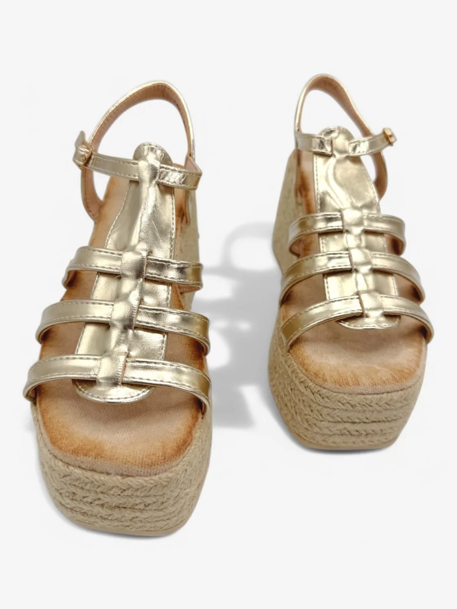 Sandalia Plataforma Yute Cecci Gold