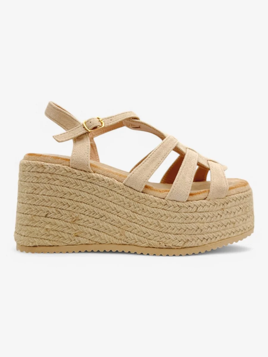 Sandalia Plataforma Yute Cecci Beige