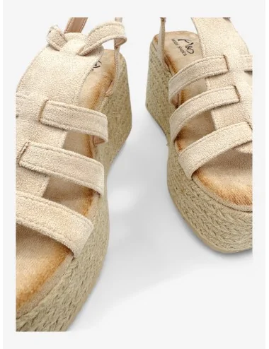 Sandalia Plataforma Yute Cecci Beige