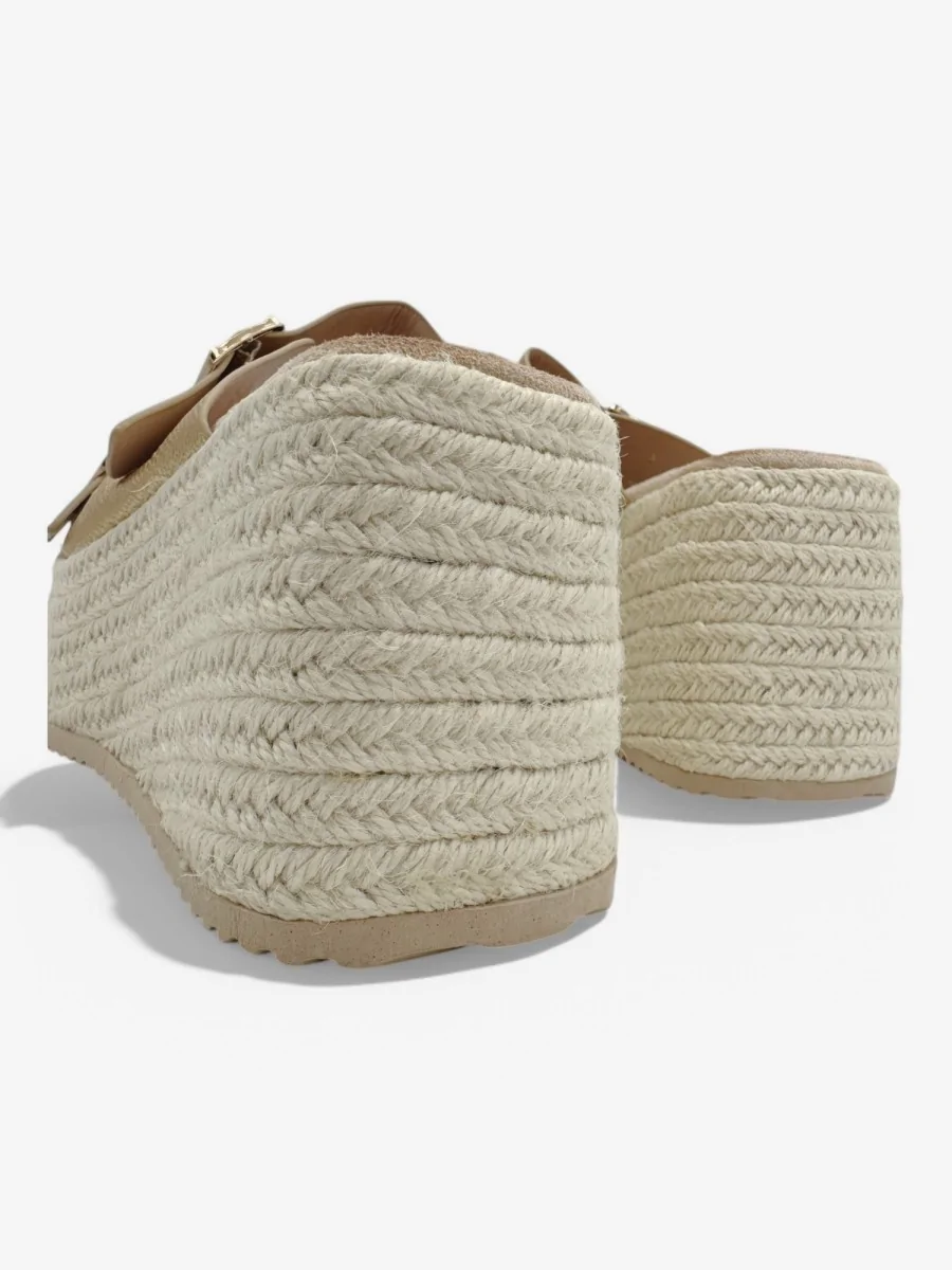 Cuñas de Esparto con Plataforma y Hebillas Mallare Gold