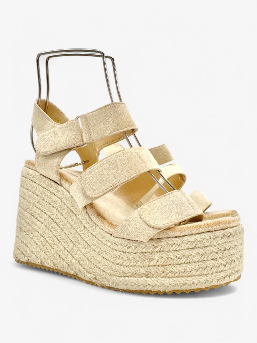 Sandalias con Cuña altas Aprilia Beige
