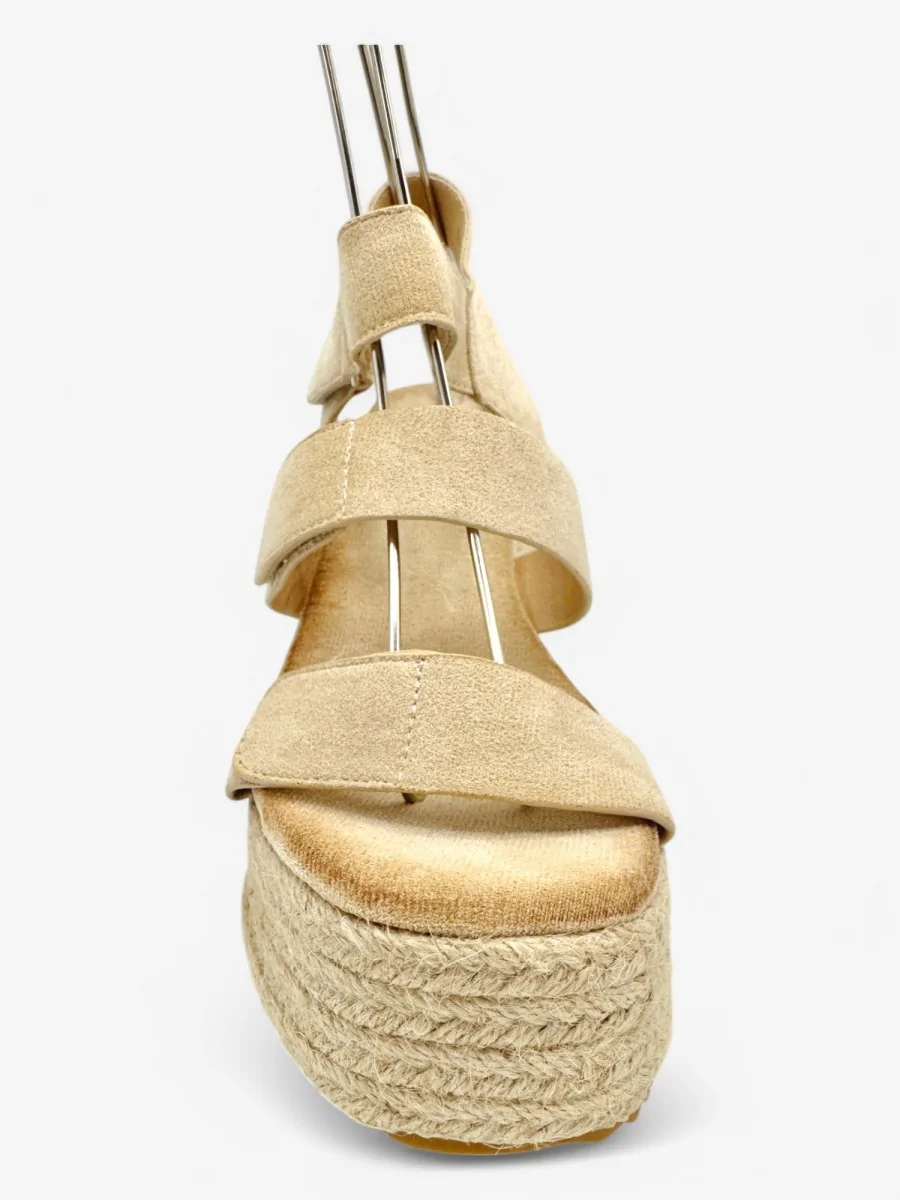 Sandalias con Cuña altas Aprilia Beige