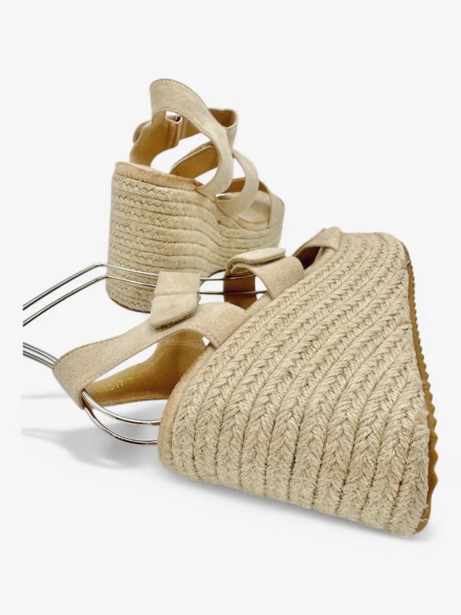 Sandalias con Cuña altas Aprilia Beige