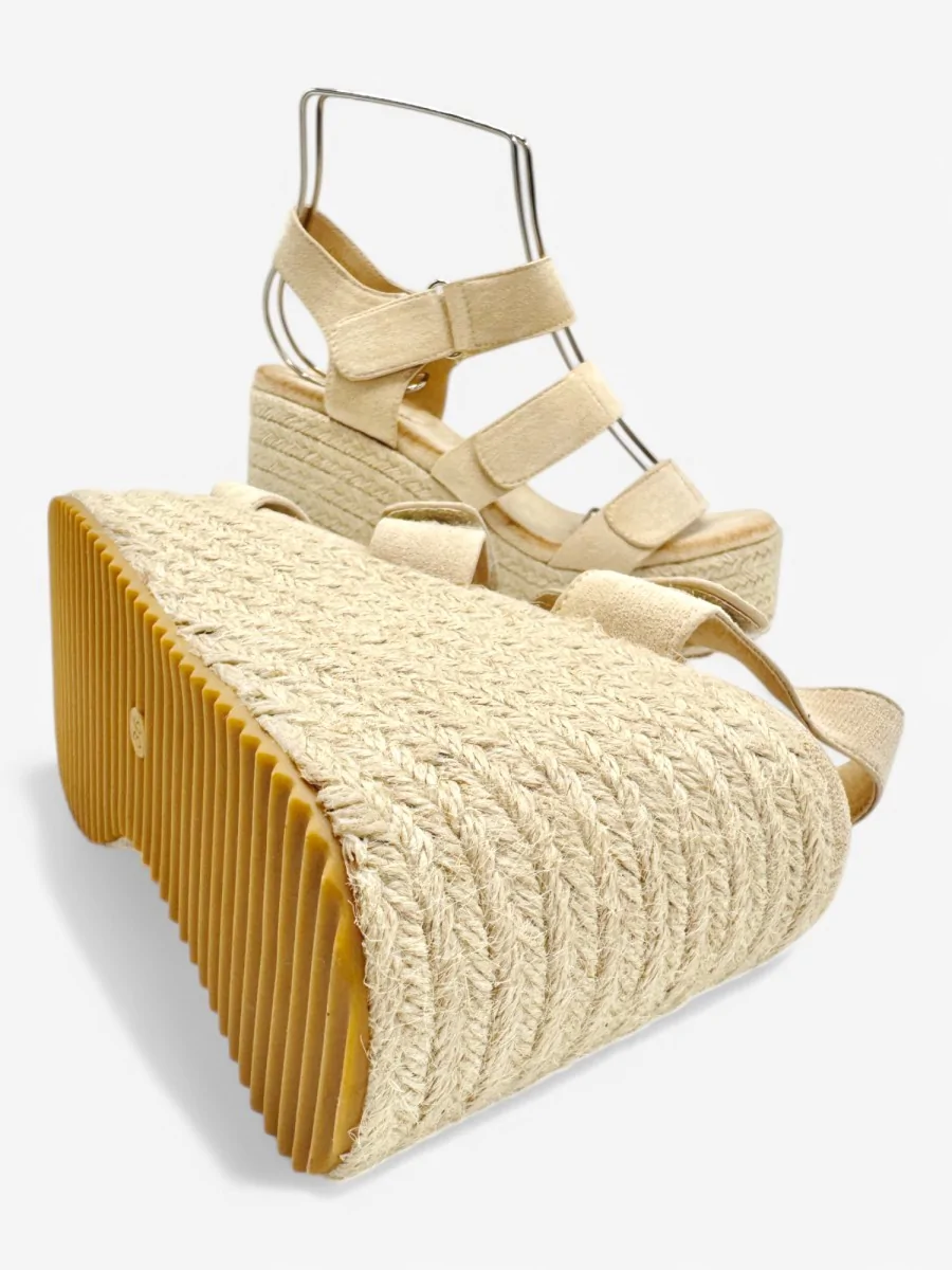 Sandalias con Cuña altas Aprilia Beige