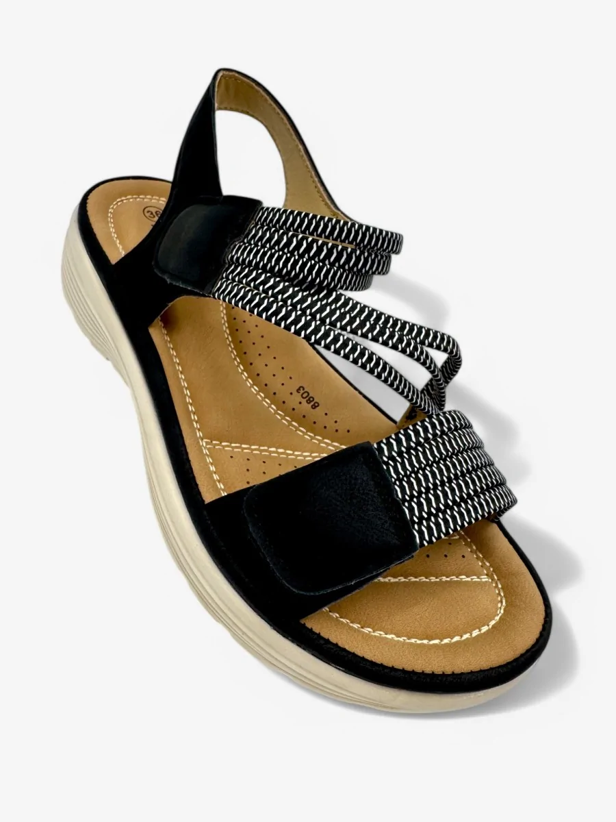 Sandalias Confort con Velcro Macere Noir