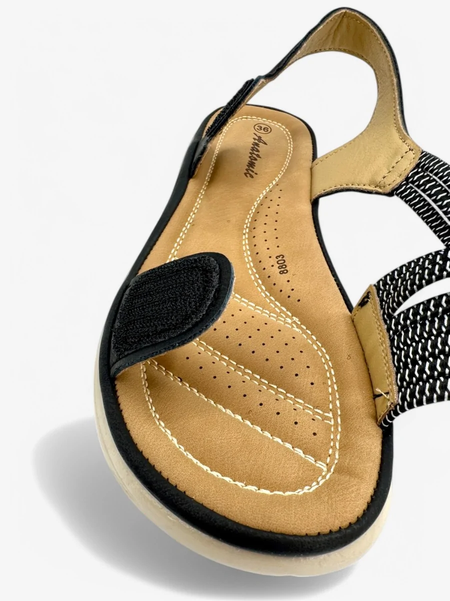 Sandalias Confort con Velcro Macere Noir