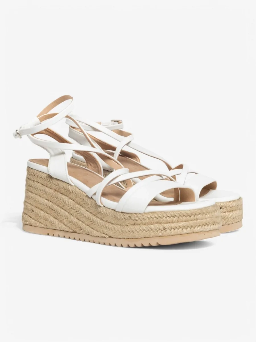 Sandalias con Plataforma de Esparto Monza White