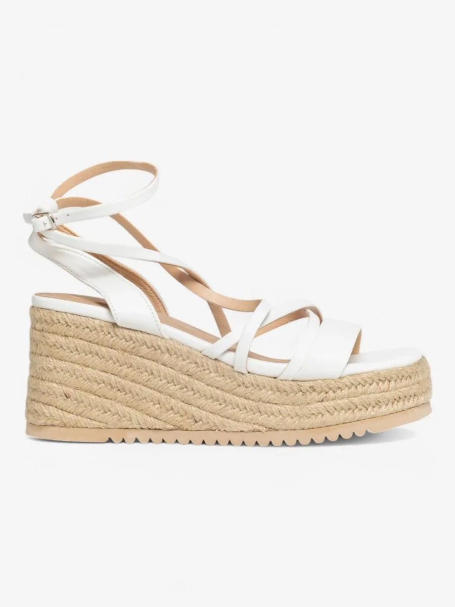 Sandalias con Plataforma de Esparto Monza White