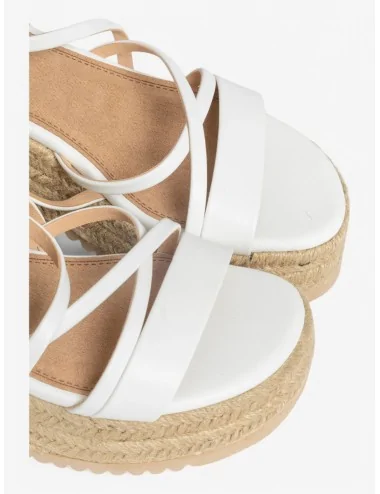 Sandalias con Plataforma de Esparto Monza White