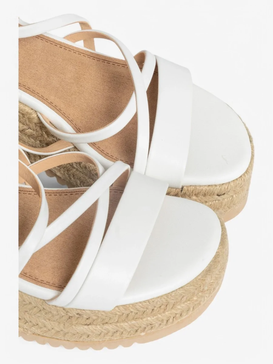 Sandalias con Plataforma de Esparto Monza White