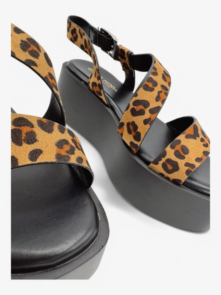 Sandalias con Plataforma Alanno Animal Print