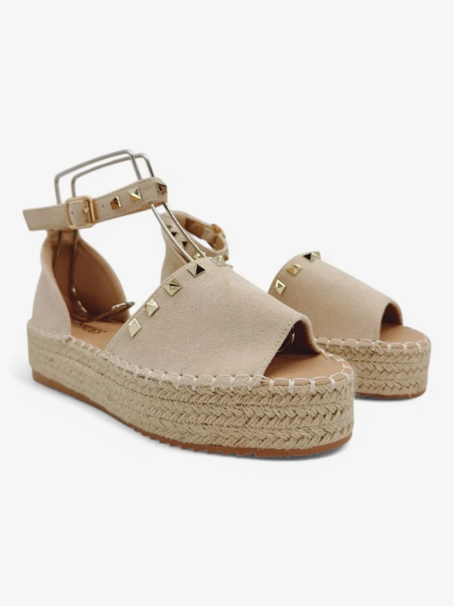 Sandalias de Esparto con Plataforma Casella Beige