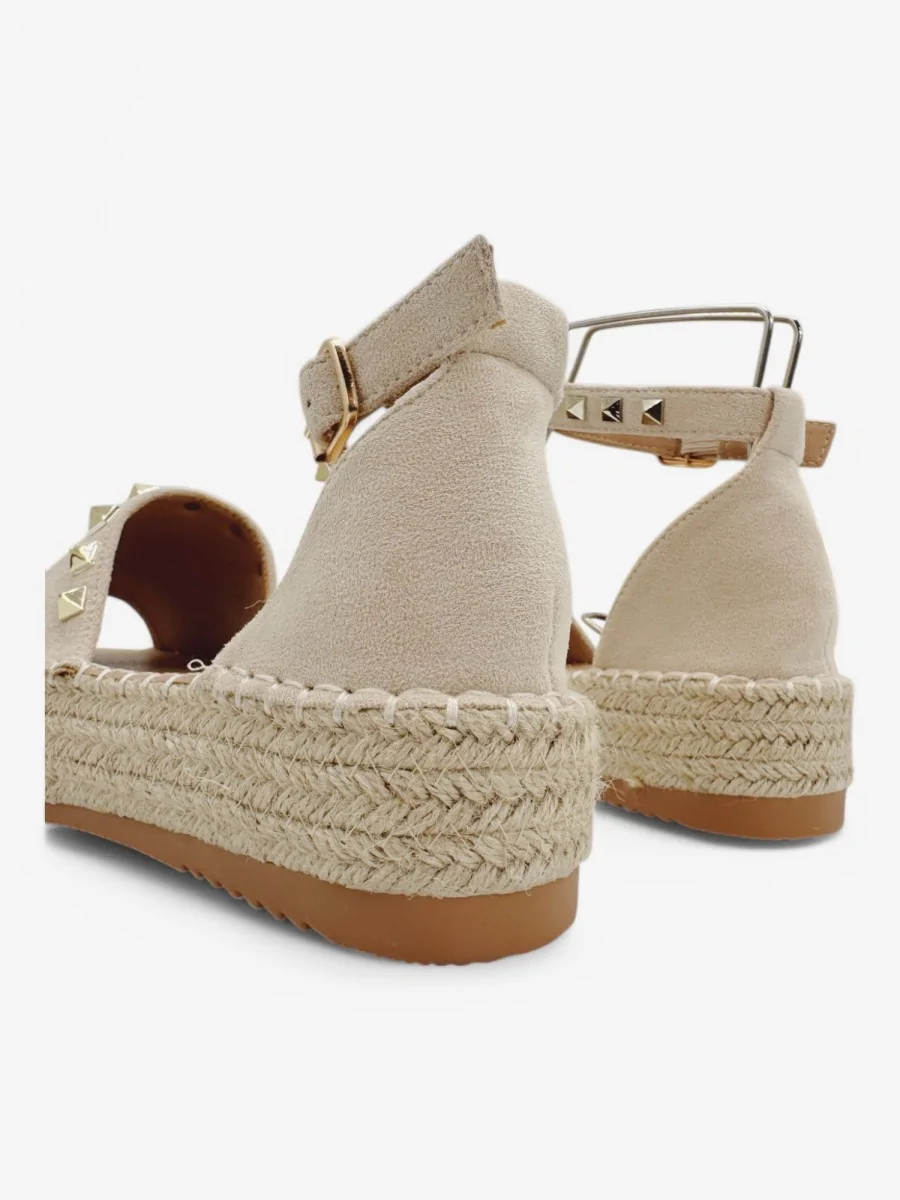 Sandalias de Esparto con Plataforma Casella Beige
