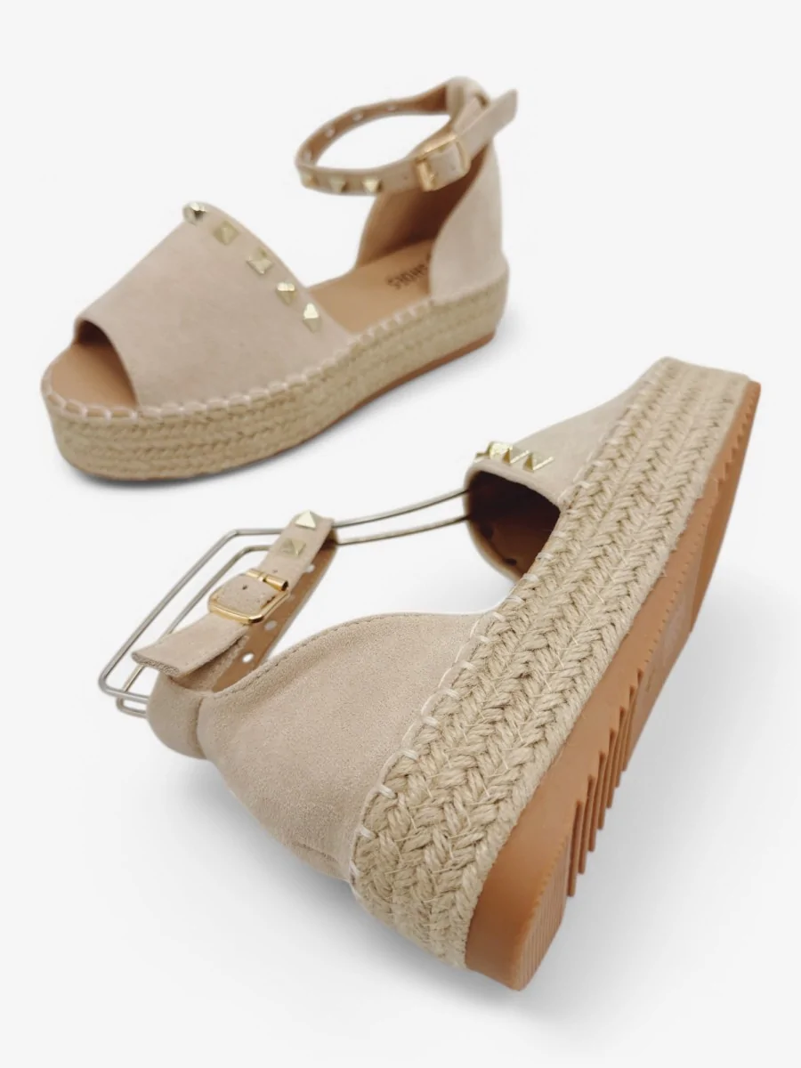 Sandalias de Esparto con Plataforma Casella Beige