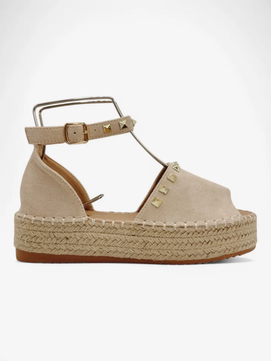 Sandalias de Esparto con Plataforma Casella Beige