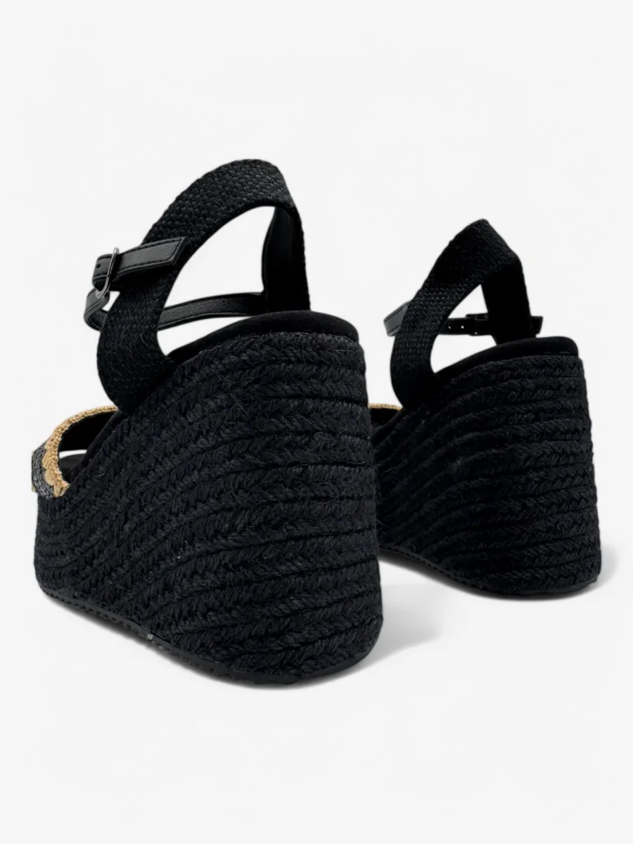 Cuñas de Esparto con Detalle de Rafia Lauria Noir All