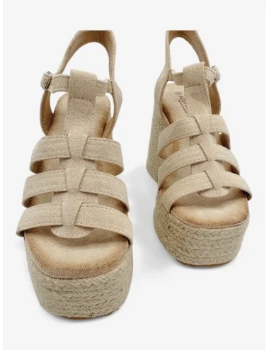 Sandalias con Cuña Casazza Beige