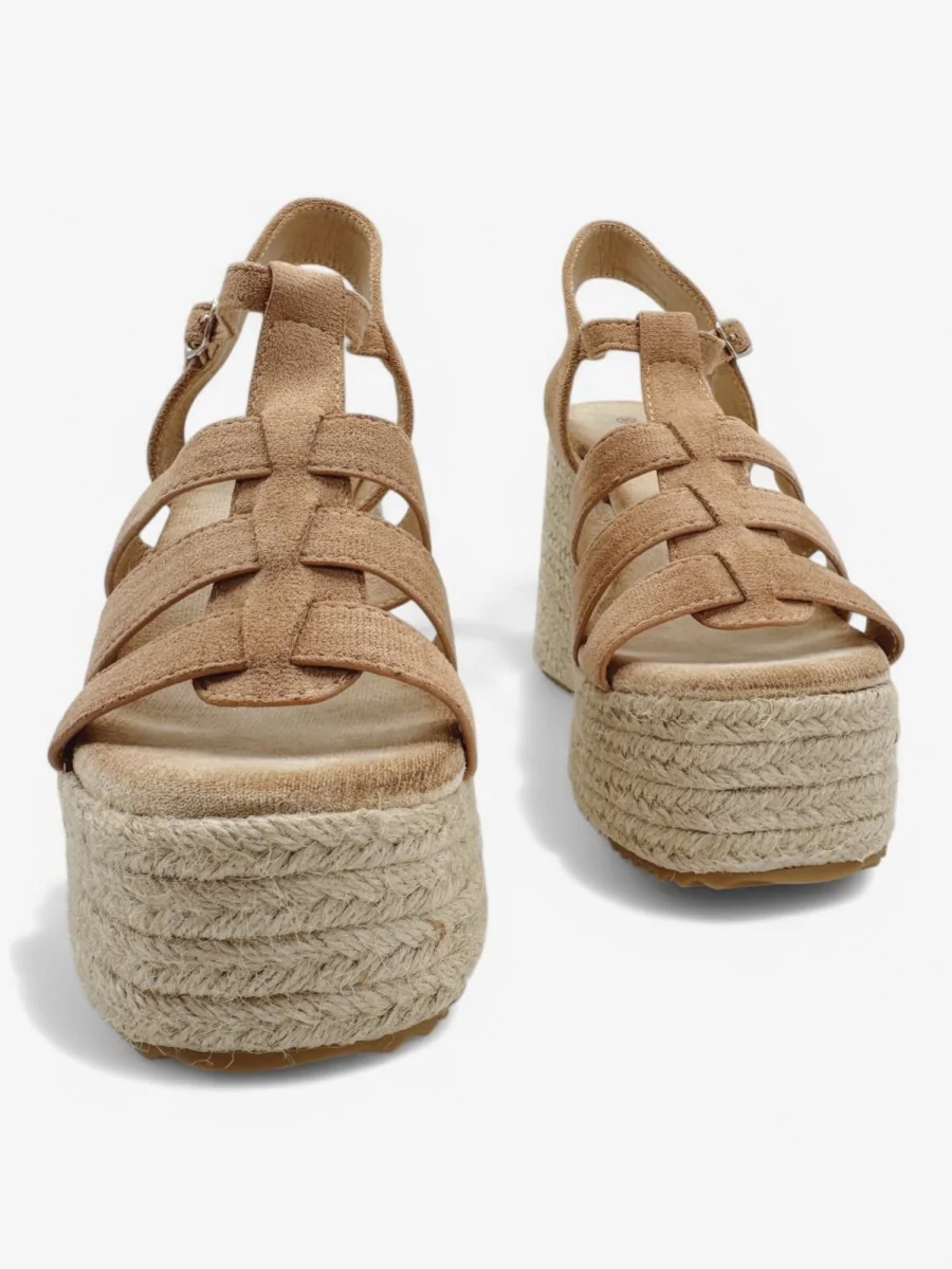 Sandalias con Cuña Casazza Camel