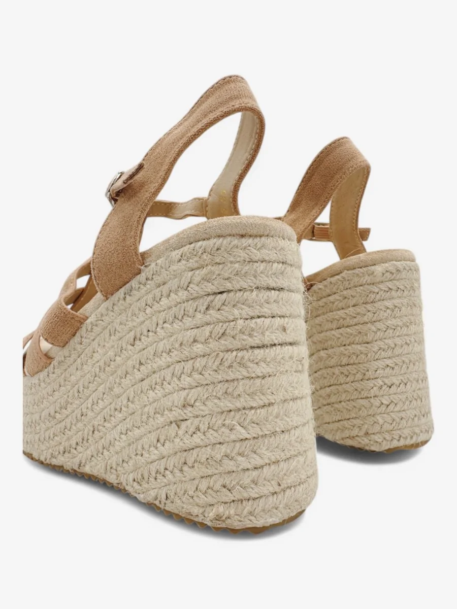 Sandalias con Cuña Casazza Camel