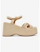 Sandalias con plataforma de antelina Lapio Beige