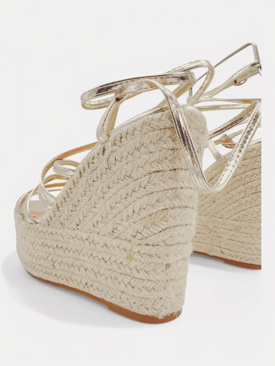 Maxi Cuñas de Esparto con Plataforma Fernata Gold