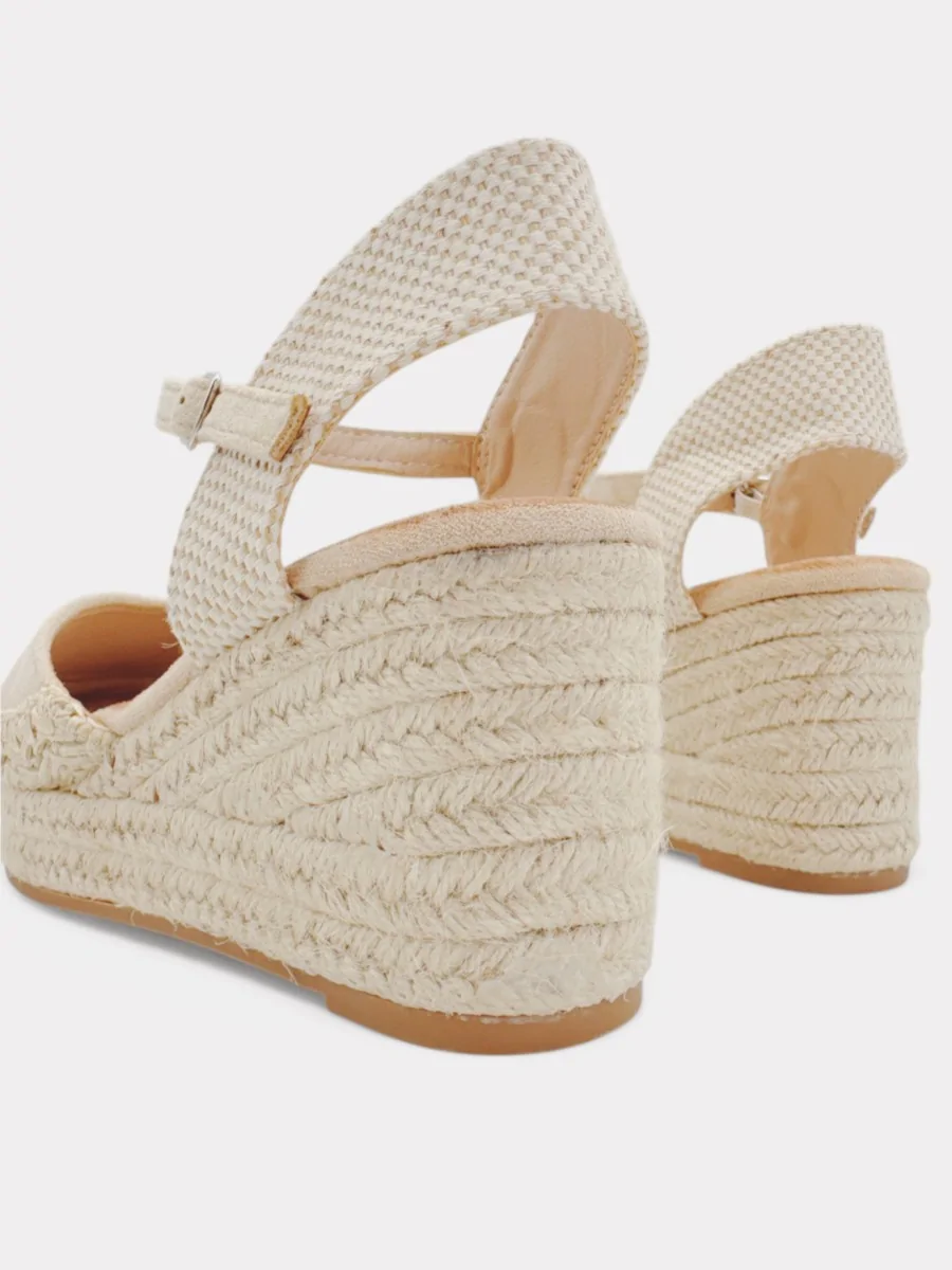 Cuña de Esparto con Plataforma Carini Beige