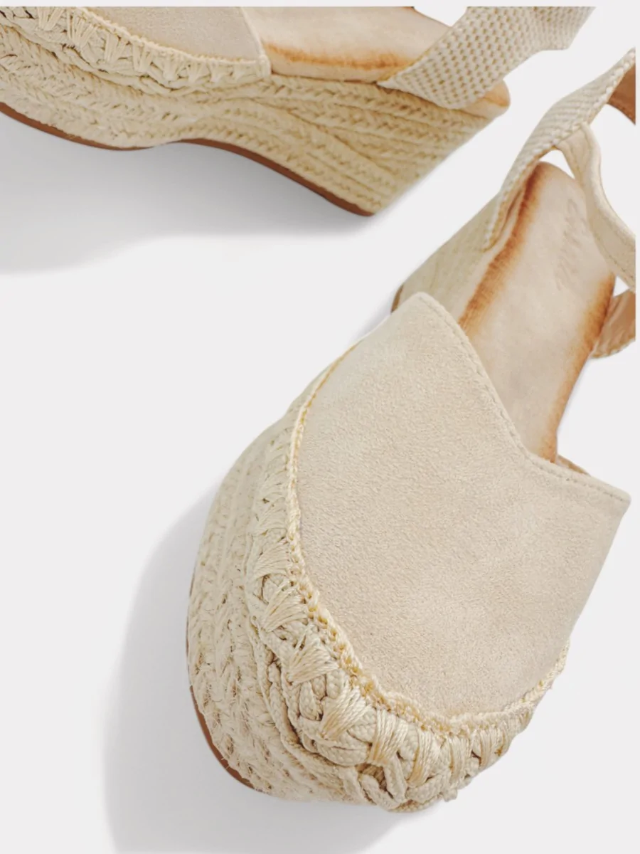 Cuña de Esparto con Plataforma Carini Beige