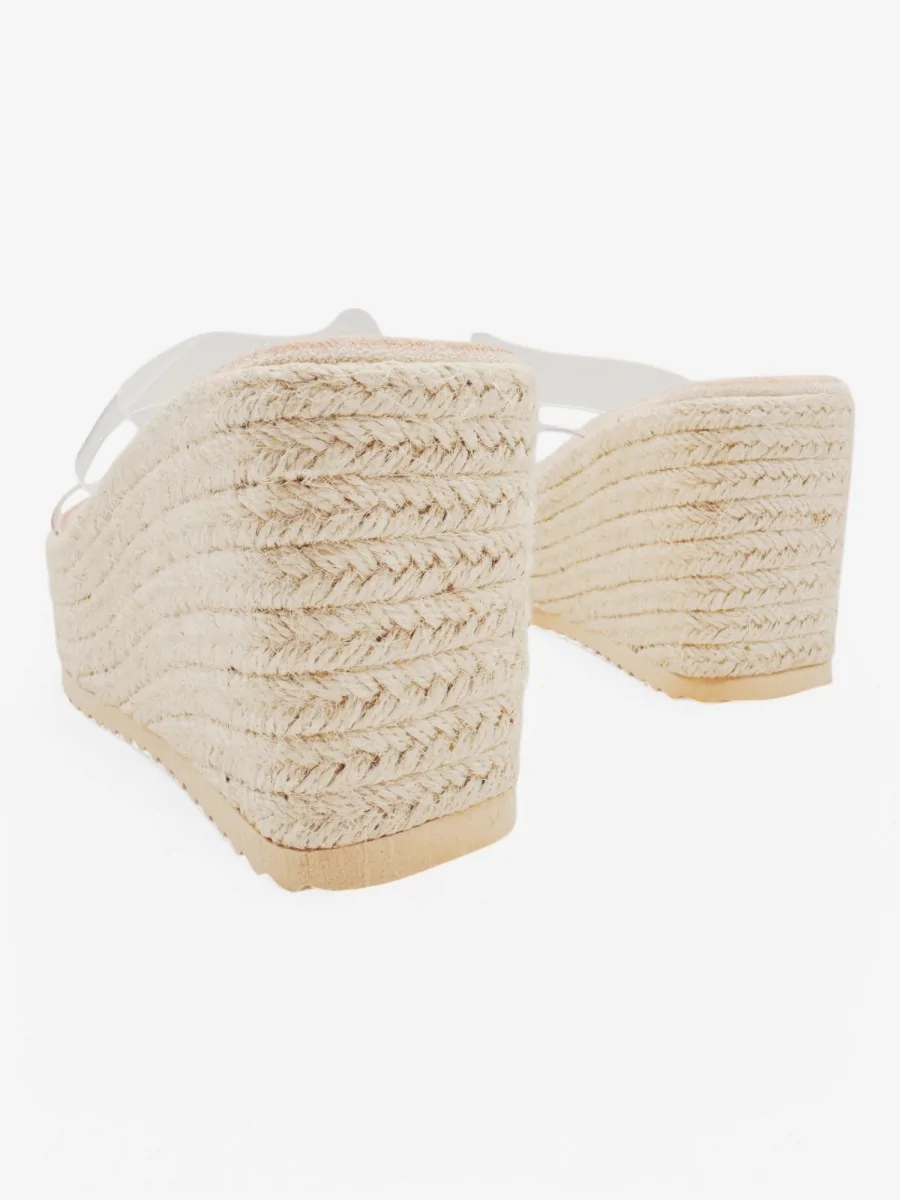 Cuñas de Tiras Transparentes con Plataforma Asola Beige