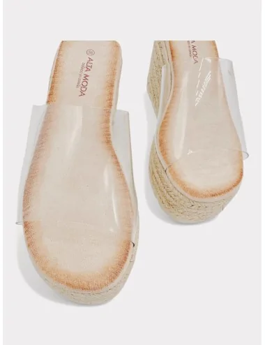 Cuñas de Esparto con Plataforma Fissa Beige