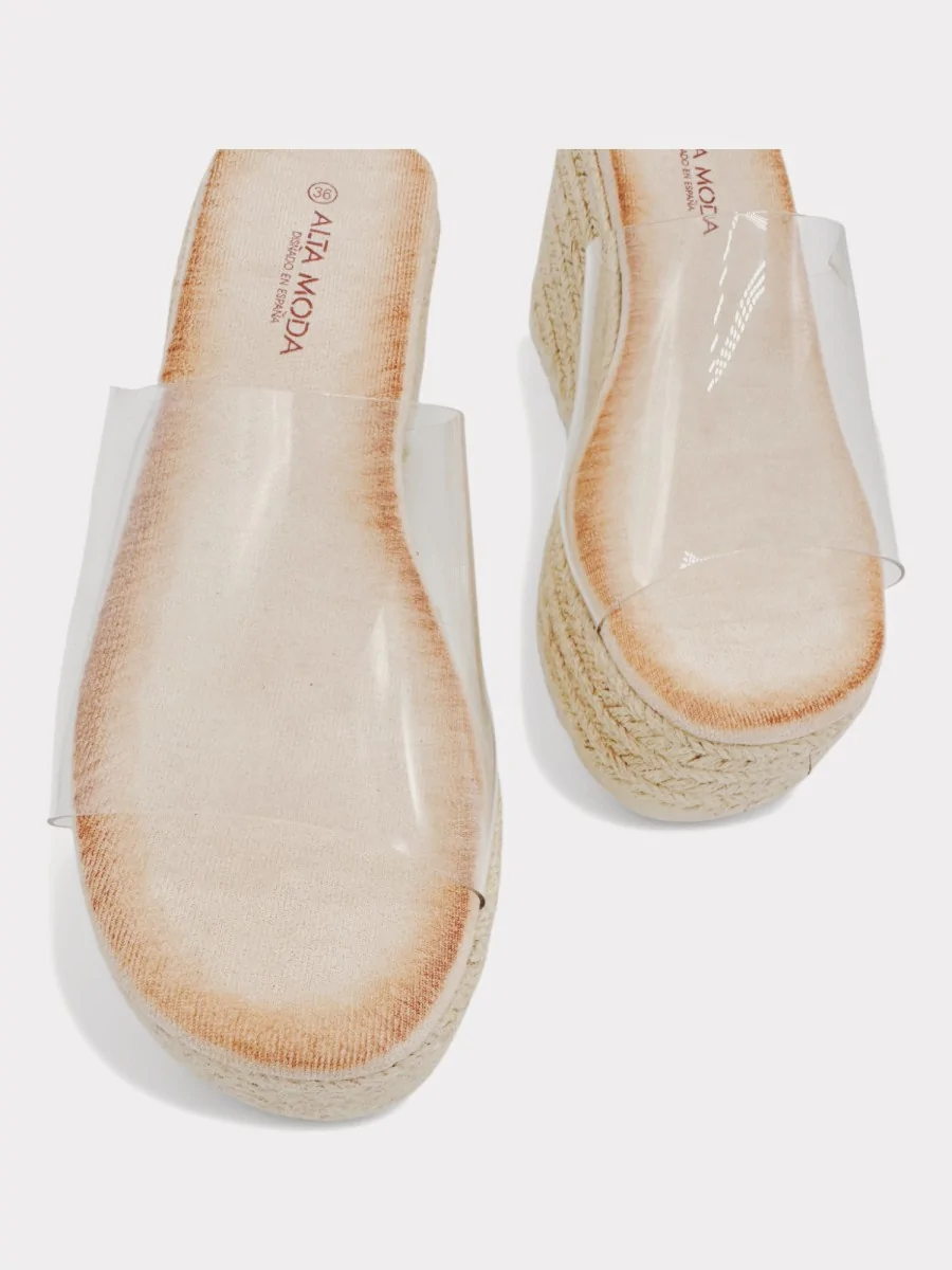 Cuñas de Esparto con Plataforma Fissa Beige