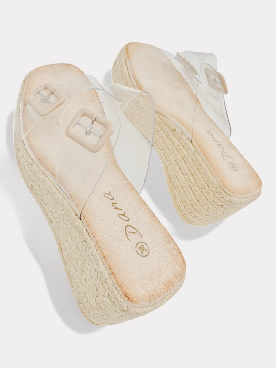 Sandalias con Plataforma Ambra Transparente