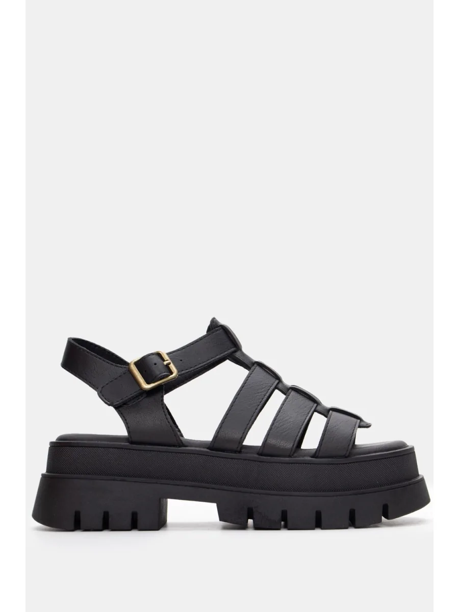 Sandalias con Tiras y Plataforma Maratta Noir