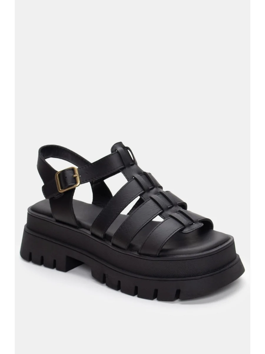 Sandalias con Tiras y Plataforma Maratta Noir