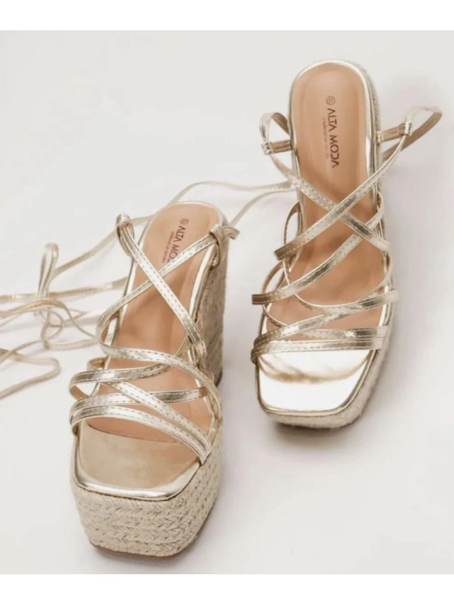 Maxi Cuñas de Esparto con Plataforma Fernata Gold