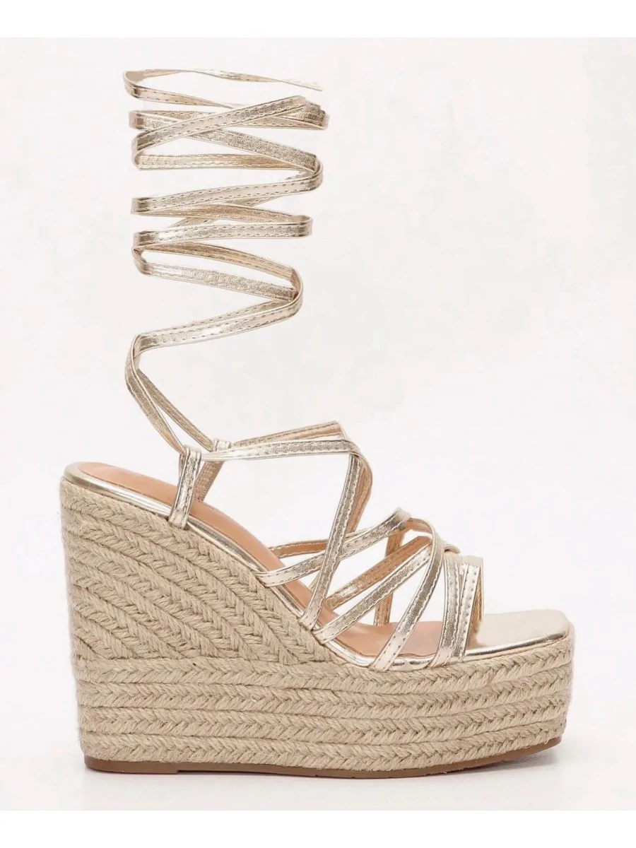 Maxi Cuñas de Esparto con Plataforma Fernata Gold