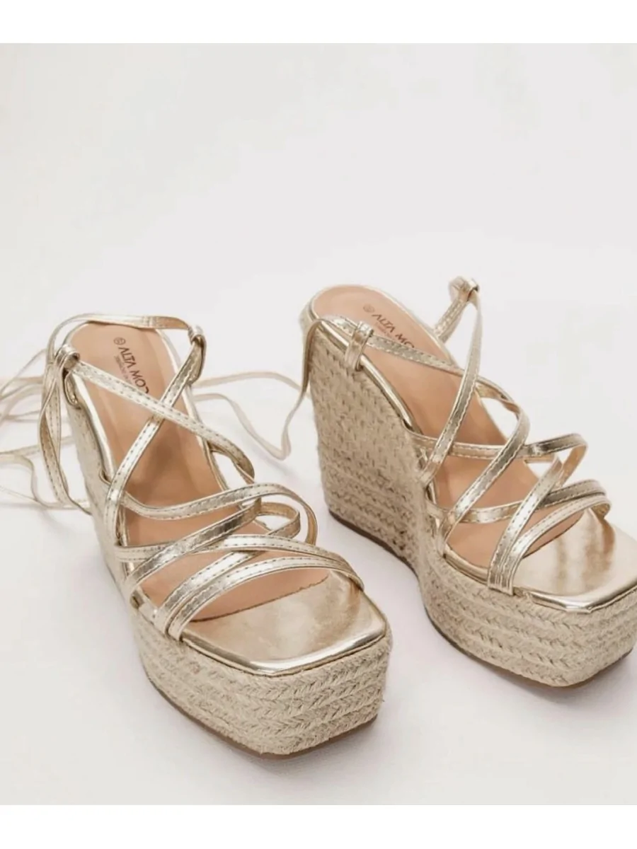 Maxi Cuñas de Esparto con Plataforma Fernata Gold