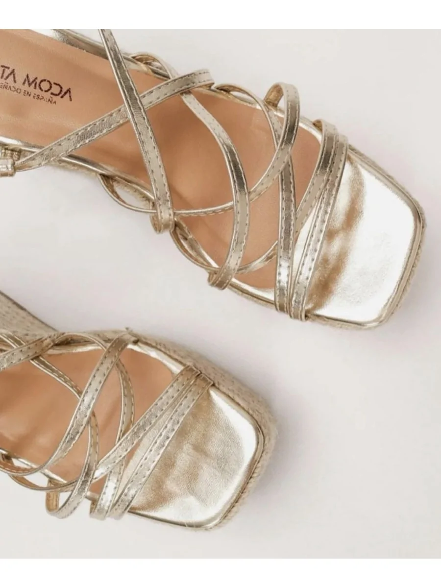 Maxi Cuñas de Esparto con Plataforma Fernata Gold