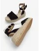 Sandalias con Plataforma y Detalles a Crochet Davizia Noir